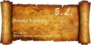 Bondy László névjegykártya
