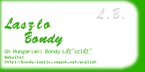 laszlo bondy business card